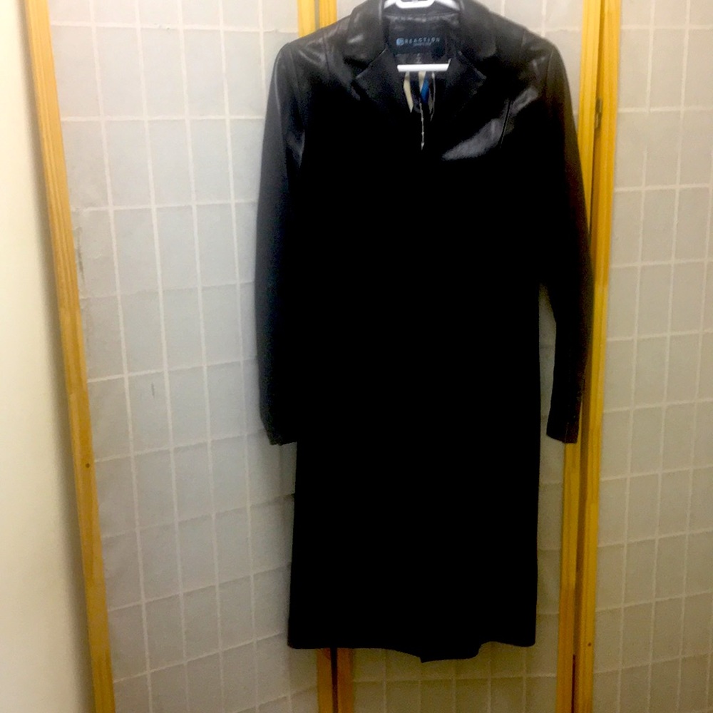 Black leather coat